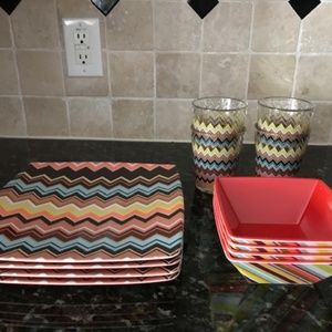 Missoni for Target 12pc set:4plates,4bowls,4glass